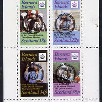 Bernera 1985 Life & Times of HM Queen Mother perf set of 4 with Girl Guide 75th Anniversary opt in black unmounted mint