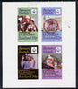 Bernera 1985 Life & Times of HM Queen Mother imperf set of 4 with Girl Guide 75th Anniversary opt in red unmounted mint