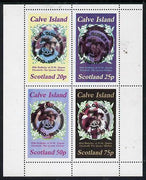 Calve Island 1985 Life & Times of HM Queen Mother perf set of 4 with Girl Guide 75th Anniversary opt in black unmounted mint