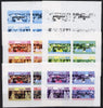 Oman 1986 Queen's 60th Birthday imperf set of 4 with AMERIPEX opt in black (1R value shows Cub-Scouts in crowd) set of 6 progressive proofs comprising single & composite combinations incl completed design unmounted mint