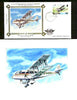 Isle of Man 1984 50th Anniversary of First Air Mail & ICAO Anniversary - original hand-painted artwork by A D Theobald showing Railway Air Services DH 84, as used to illustrate Benham silk first day cover (11p value), mounted on b……Details Below