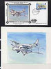 Isle of Man 1984 50th Anniversary of First Air Mail & ICAO Anniversary - original hand-painted artwork by A D Theobald showing West Coast Air Services DH 86, as used to illustrate Benham silk first day cover (13p value), mounted o……Details Below