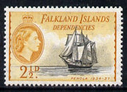 Falkland Islands Dependencies 1954-62 Ships 2.5d Penola unmounted mint, SG G30