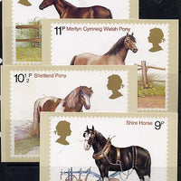 Great Britain 1978 Horses set of 4 PHQ cards unused and pristine