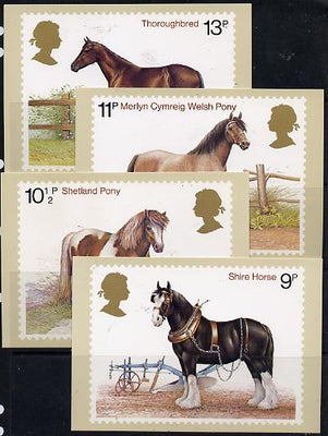 Great Britain 1978 Horses set of 4 PHQ cards unused and pristine