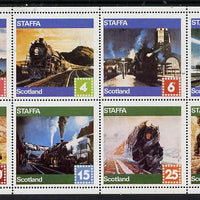 Staffa 1978 Paintings of Steam Locos perf,set of 8 values (1p to 30p) unmounted mint