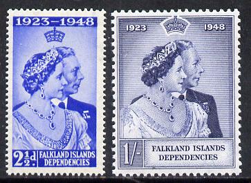 Falkland Islands Dependencies 1948 KG6 Royal Silver Wedding set of 2 unmounted mint SG G19-20