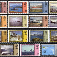 Falkland Islands Dependencies 1980-84 Island Scenes definitive set complete 15 values,1p to £3 (without imprint dates) unmounted mint SG 74A-88A