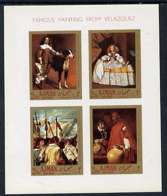 Ajman 1968 Paintings by Velazquez imperf m/sheet unmounted mint, Mi BL 22B