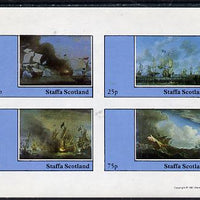 Staffa 1981 Paintings of Sea Battles imperf,set of 4 values (10p to 75p) unmounted mint