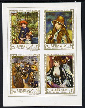 Ajman 1967 Paintings by Renoir imperf m/sheet (Mi BL 21) unmounted mint