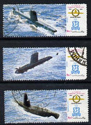 Pakistan 1989 Pakistan Navy Submarine Operations set of 3 commercially used, SG 763-65