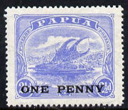 Papua 1917 Lakatoi 1d on 2.5d (ultramarine) unmounted mint SG 108*