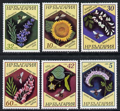 Bulgaria 1987 Flowers perf set of 6 unmounted mint, SG 3448-53, Mi 3582-87