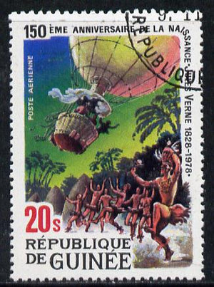 Guinea - Conakry 1979 Birth Anniversary of Jules Verne (Author) 20s (Five Weeks in a Balloon) fine used, SG 1003