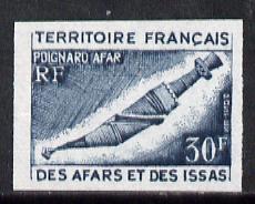 French Afars & Issas 1974 Afar Dagger 30f unmounted mint IMPERF colour trial proof (several colour combinations available but price is for ONE) as SG 606