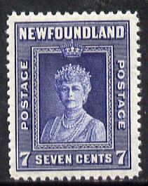 Newfoundland 1941-44 KG6 Queen Mary 7c (line perf 12.5) unmounted mint SG 281*