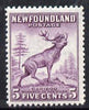 Newfoundland 1941-44 KG6 Reindeer 5c (line perf 12.5) SG 280a*