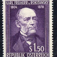 Austria 1954 150th Birth Anniversary of Baron Von Rokitansky (Anatomist) unmounted mint Mi 997