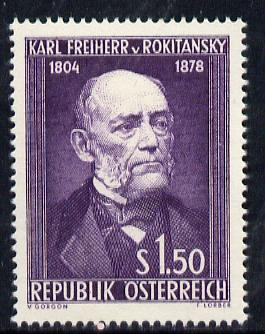Austria 1954 150th Birth Anniversary of Baron Von Rokitansky (Anatomist) unmounted mint Mi 997