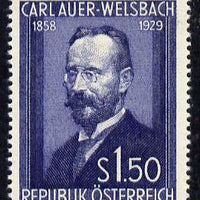 Austria 1954 25th Death Anniversary of Dr Auer von Welsbach (Inventor) unmounted mint Mi 1006