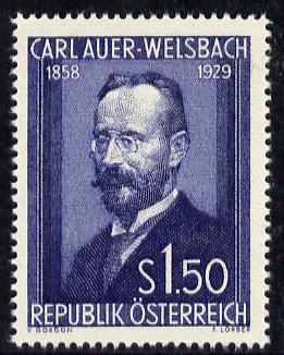 Austria 1954 25th Death Anniversary of Dr Auer von Welsbach (Inventor) unmounted mint Mi 1006