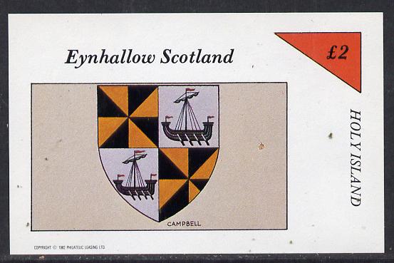 Eynhallow 1982 Heraldry (Campbell) imperf deluxe sheet (£2 value) unmounted mint