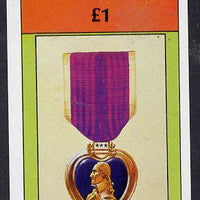 Bernera 1982 Purple Heart Medal imperf souvenir sheet (£1 value) unmounted mint