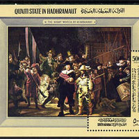 Aden - Qu'aiti 1967 Rembrandt perf miniature sheet unmounted mint (Mi BL 20A)