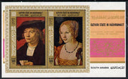 Aden - Kathiri 1968 Paintings by Durer perf miniature sheet unmounted mint (Mi BL 21A)