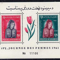 Afghanistan 1961 Womens Day (Tulip & Girl Guide) perf m/sheet