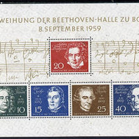 Germany - West 1959 Inauguration of Beethoven Hall m/sheet unmounted mint, SG MS 1233a