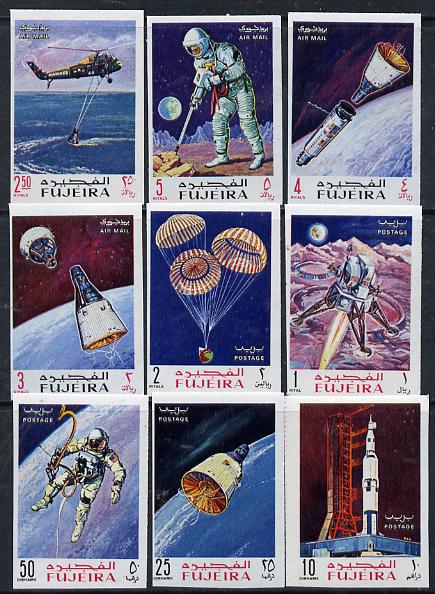 Fujeira 1969 Apollo Space Flights imperf set of 9 unmounted mint, Mi 390-98B