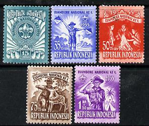 Indonesia 1955 National Scout Jamboree set of 5 unmounted mint, SG 686-90*