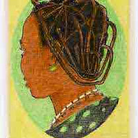 Nigeria 1987 Women's Hairstyles - original hand-painted artwork for 25k value (Right Hand Drive Hair style) by Francis Nwaije Isibor on card 5" x 8.5" endorsed C3 (this design was withdrawn and replaced with Akoto Hair Style)