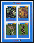 Karakalpakia Republic 1996 WWF imperf sheetlet containing complete set of 4 Reptiles unmounted mint