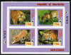 Mordovia Republic 1996 WWF imperf sheetlet containing complete set of 4 Animals (Big Cats) unmounted mint