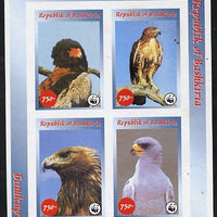 Bashkortostan 1996 WWF imperf sheetlet containing complete set of 4 Birds of Prey unmounted mint