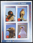 Bashkortostan 1996 WWF imperf sheetlet containing complete set of 4 Birds of Prey unmounted mint