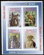 Sakha (Yakutia) Republic 1996 WWF imperf sheetlet containing complete set of 4 Birds of Prey unmounted mint