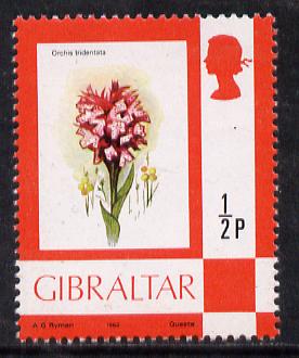 Gibraltar 1977 Flower def 0.5d (Orchid) on chalky paper unmounted mint, SG 374a*