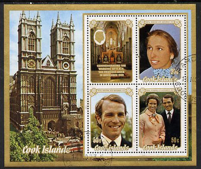 Cook Islands 1973 Royal Wedding m/sheet fine cds used (SG MS 453)