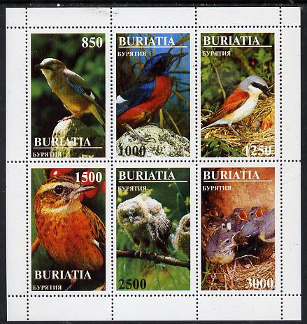 Buriatia Republic 1997 Birds perf sheetlet containing complete set of 6 unmounted mint