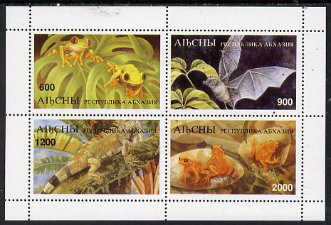 Abkhazia 1997 Bats & Frogs perf sheetlet containing complete set of 4 values unmounted mint