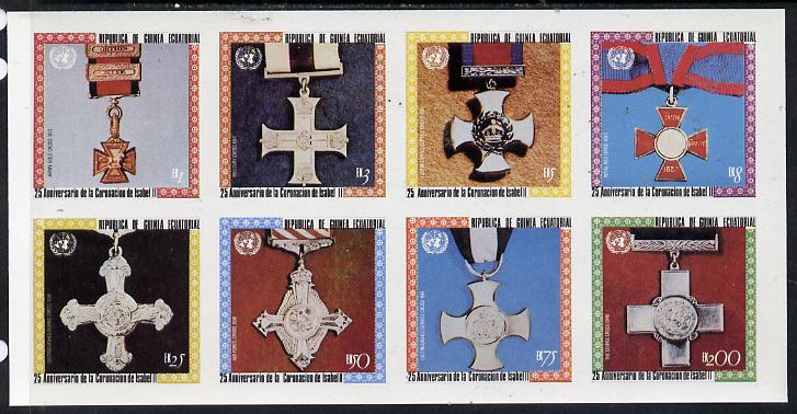 Equatorial Guinea 1978 Coronation 25th Anniversary (Medals) imperf set of 8 (Mi 1386-93B) unmounted mint