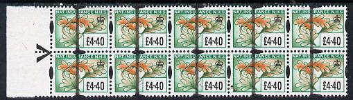 Cinderella - Great Britain National Insurance Stamp £4.40 (showing oak leaf) superb block of 10 with Post Office Training bar overprint, unmounted mint