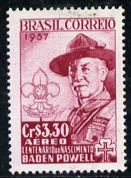 Brazil 1957,Birth Centenary of Lord Baden Powell, SG 961*