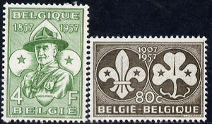 Belgium 1957 50th Anniversary of Scout Movement set of 2 unmounted mint, SG 1614-15