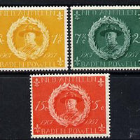 Netherlands Antilles 1957 50th Anniversary of Scout Movement set of 3 unmounted mint, SG 355-57