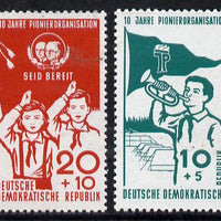 Germany - East 1958 Tenth Anniversary of East German Pioneer Organisation set of 2, SG E384-85 unmounted mint*